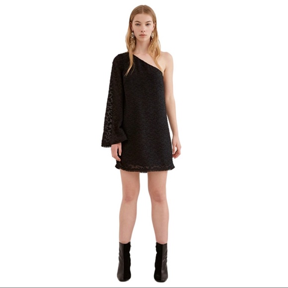 NEW C/MEO COLLECTIVE BLACK ONE-SHOULDER MINI DRESS - Picture 8 of 8
